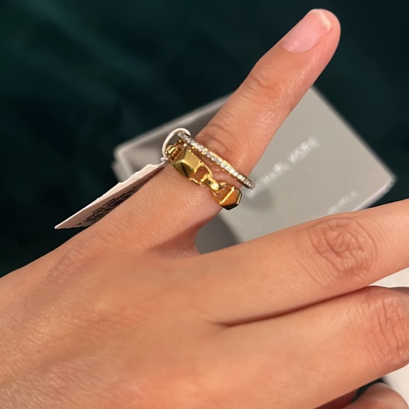 Women's Mercer Link Double Row Sterling Silver Ring - Picture 8 of 9